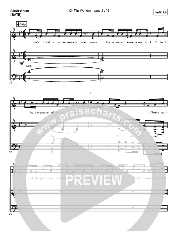 Oh The Wonder Choir Sheet (SATB) (Cross Point Music)