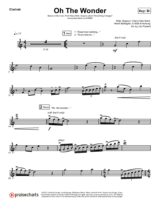 Oh The Wonder Clarinet (Cross Point Music)