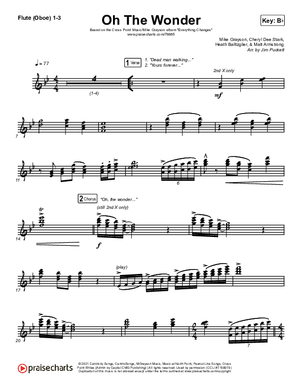 Oh The Wonder Flute/Oboe 1/2/3 (Cross Point Music)