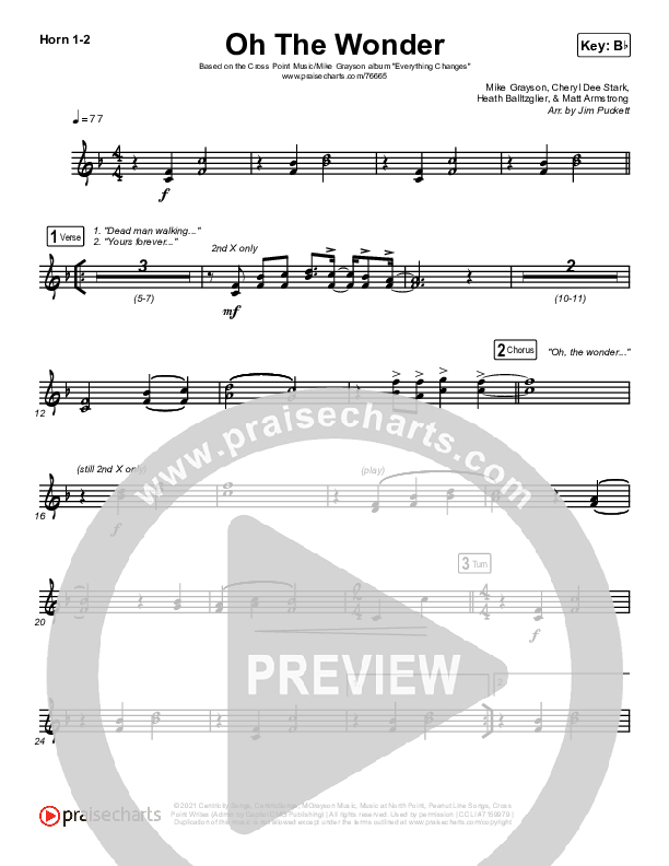 Oh The Wonder French Horn 1/2 (Cross Point Music)