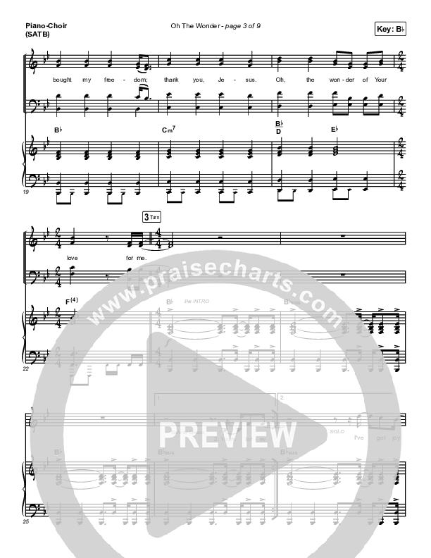 Oh The Wonder Piano/Vocal (SATB) (Cross Point Music)