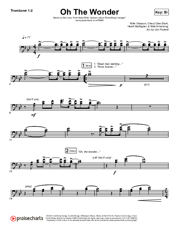 Oh The Wonder Trombone 1/2 (Cross Point Music)