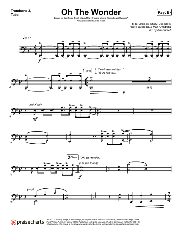 Oh The Wonder Trombone 3/Tuba (Cross Point Music)