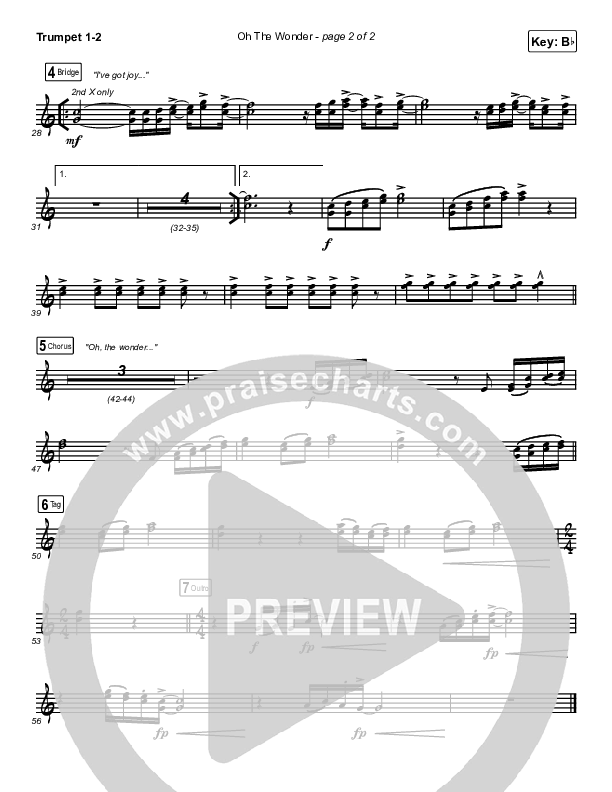 Oh The Wonder Trumpet 1,2 (Cross Point Music)