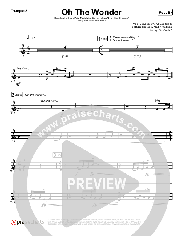 Oh The Wonder Trumpet 3 (Cross Point Music)