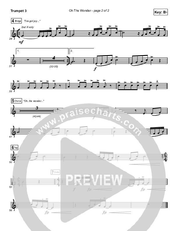 Oh The Wonder Trumpet 3 (Cross Point Music)