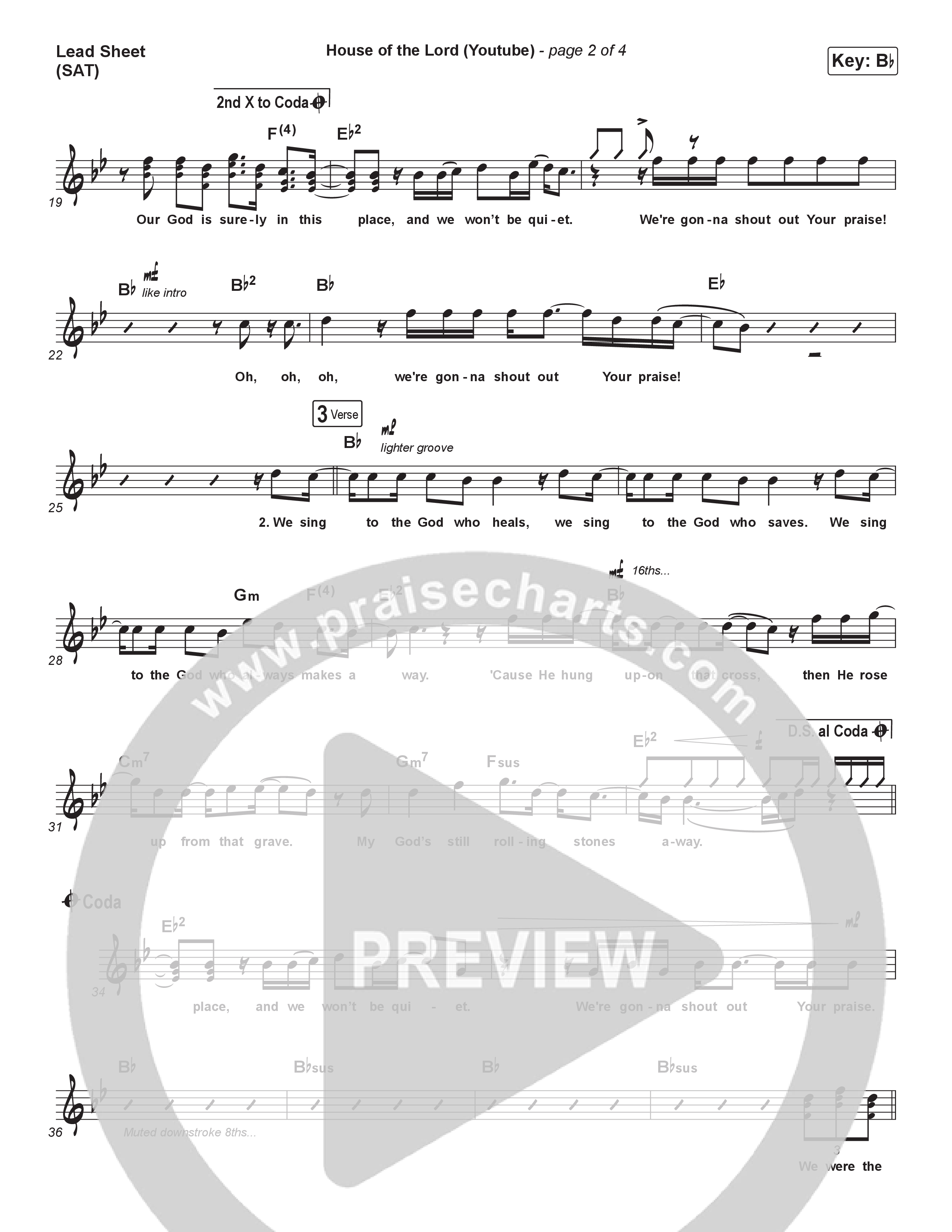 House Of The Lord (YouTube) Lead Sheet (SAT) (Phil Wickham)