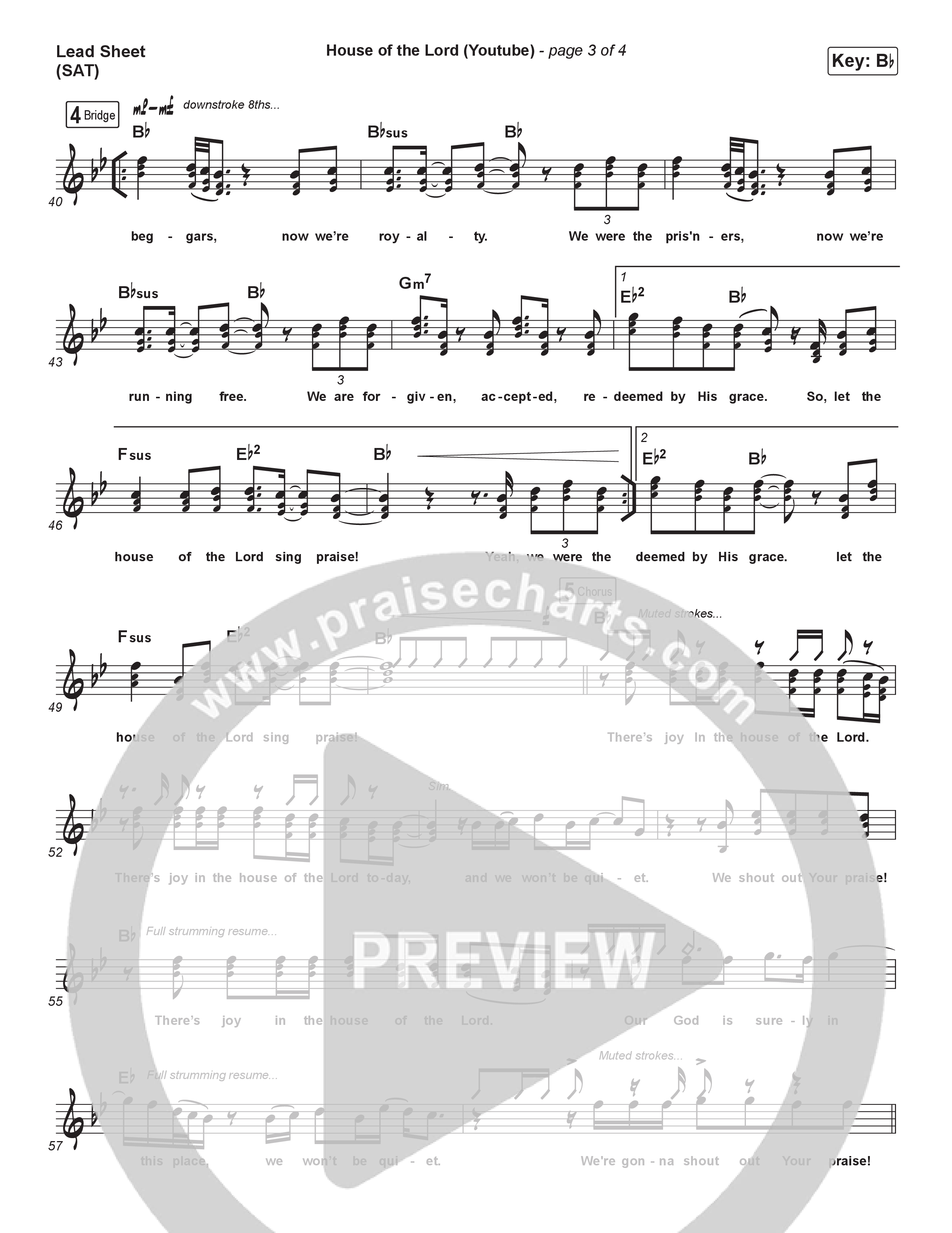 House Of The Lord (YouTube) Lead Sheet (SAT) (Phil Wickham)