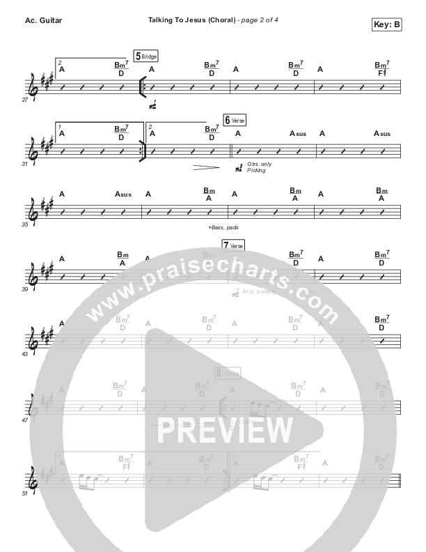 Talking To Jesus (Choral Anthem SATB) Acoustic Guitar (Maverick City Music / Elevation Worship / Brandon Lake / Arr. Luke Gambill)