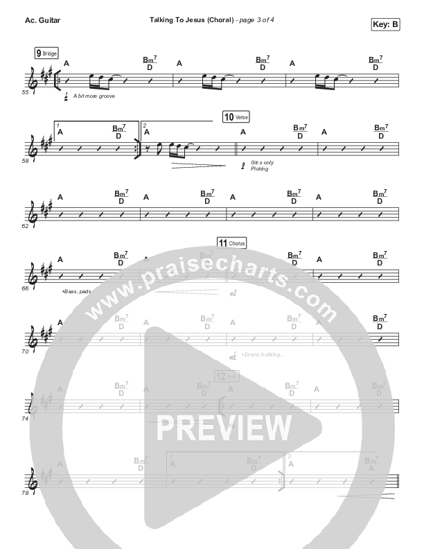 Talking To Jesus (Choral Anthem SATB) Acoustic Guitar (Maverick City Music / Elevation Worship / Brandon Lake / Arr. Luke Gambill)