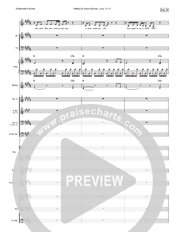 Talking To Jesus (Choral Anthem SATB) Conductor's Score (Maverick City Music / Elevation Worship / Brandon Lake / Arr. Luke Gambill)