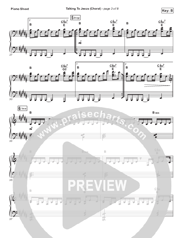 Talking To Jesus (Choral Anthem SATB) Piano Sheet (Maverick City Music / Elevation Worship / Brandon Lake / Arr. Luke Gambill)