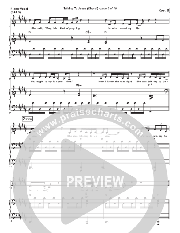 Talking To Jesus (Choral Anthem SATB) Piano/Vocal Pack (Maverick City Music / Elevation Worship / Brandon Lake / Arr. Luke Gambill)