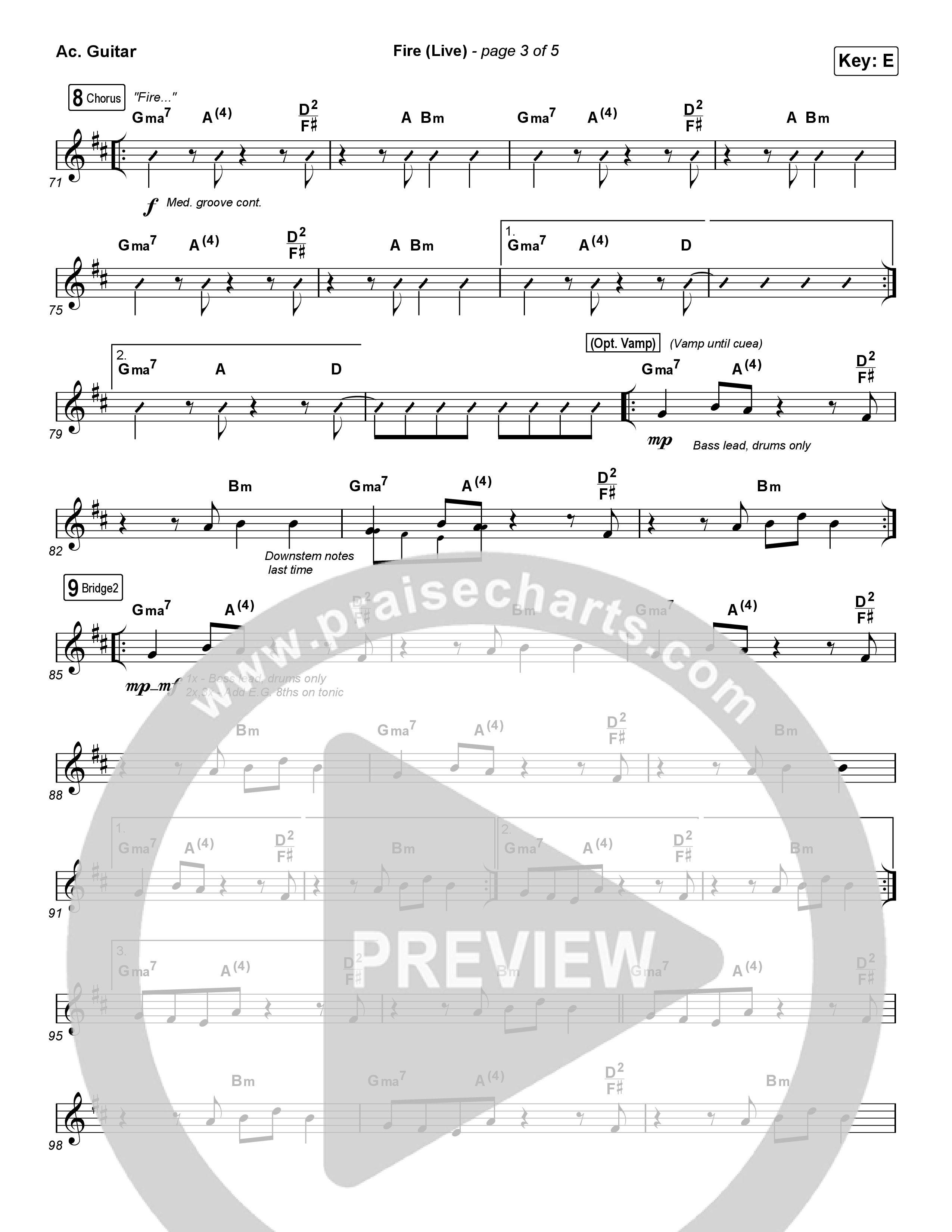 Fire (Choral Anthem SATB) Acoustic Guitar (CeCe Winans / Arr. Luke Gambill)