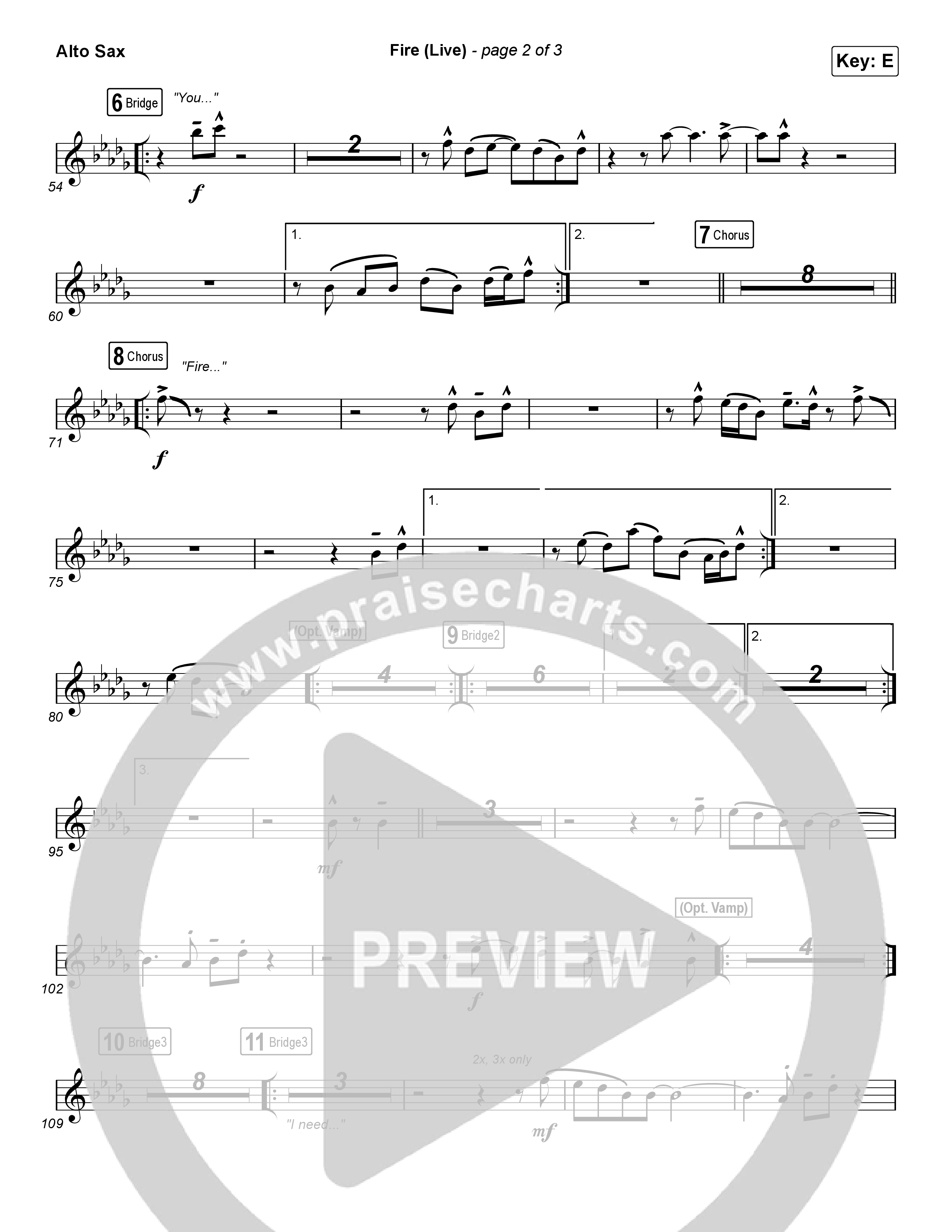 Fire (Choral Anthem SATB) Alto Sax (CeCe Winans / Arr. Luke Gambill)