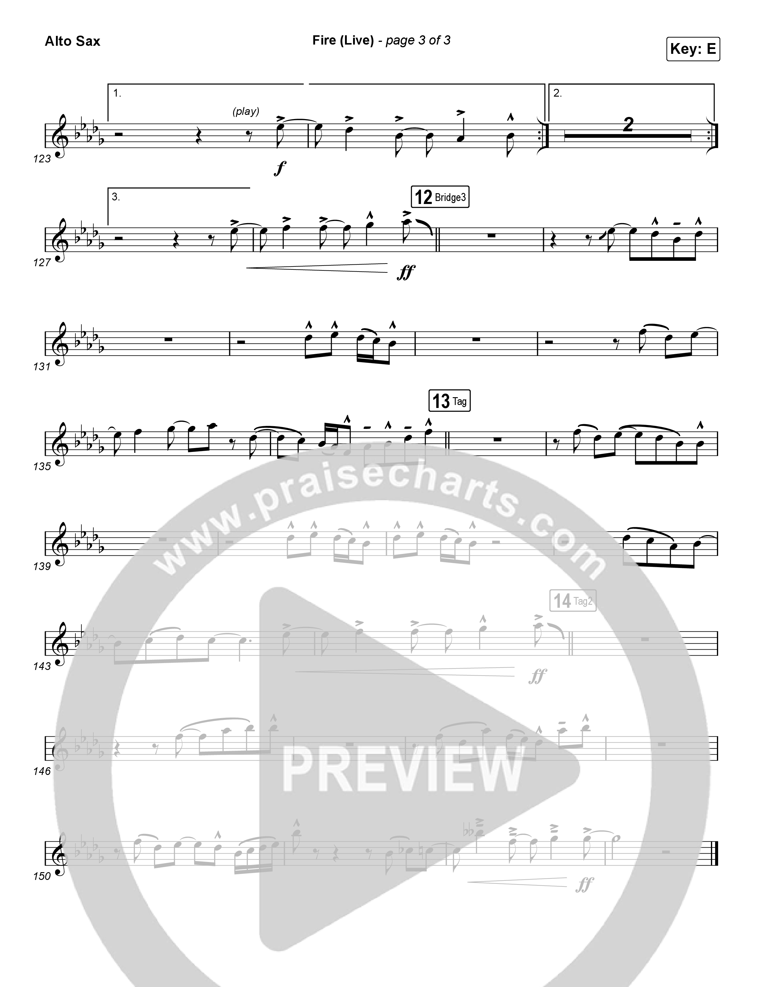 Fire (Choral Anthem SATB) Alto Sax (CeCe Winans / Arr. Luke Gambill)