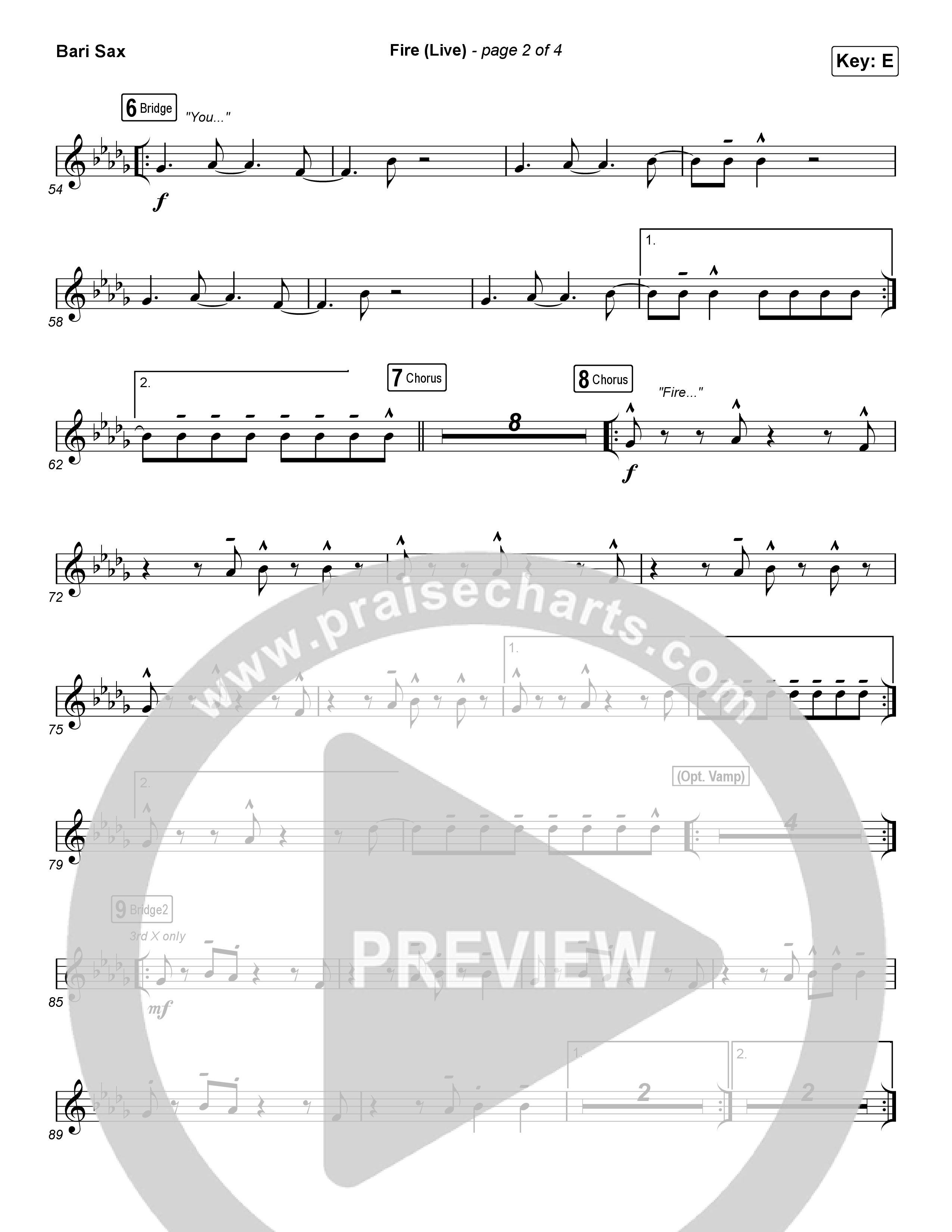 Fire (Choral Anthem SATB) Bari Sax (CeCe Winans / Arr. Luke Gambill)