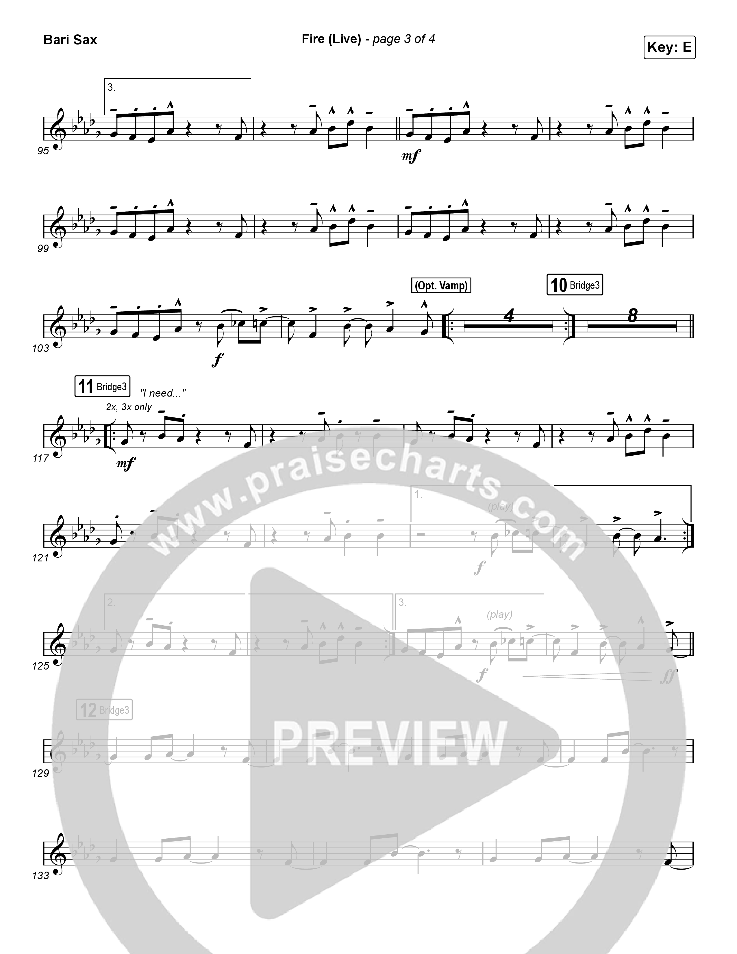 Fire (Choral Anthem SATB) Bari Sax (CeCe Winans / Arr. Luke Gambill)