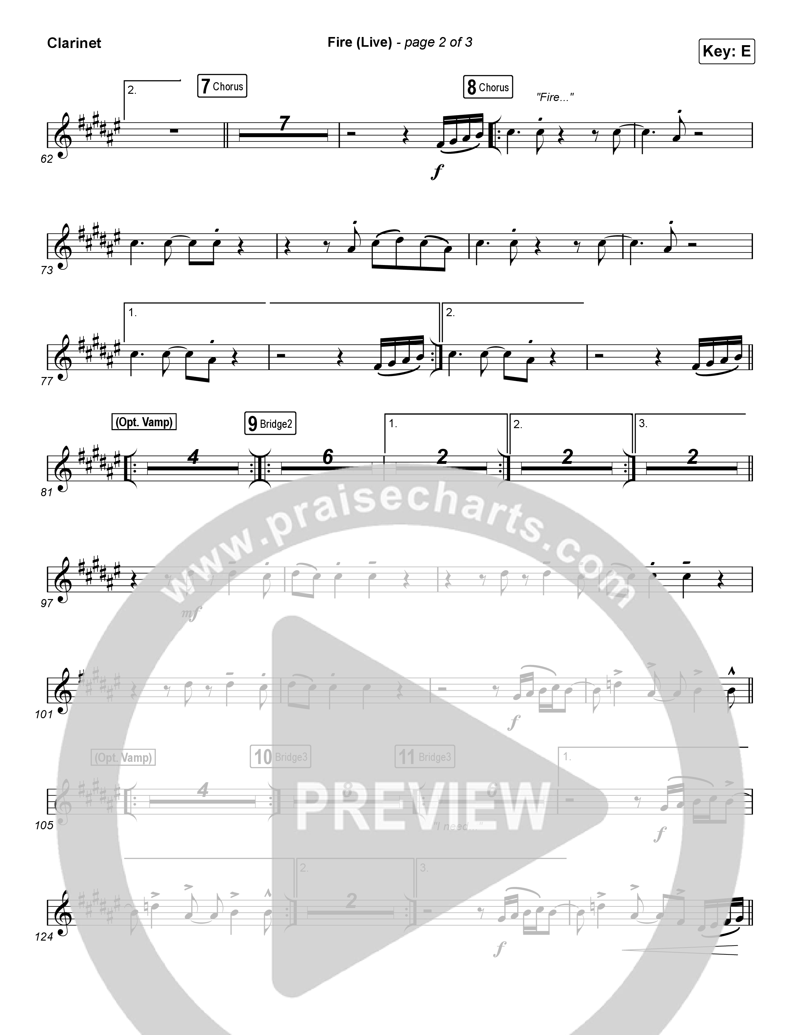 Fire (Choral Anthem SATB) Clarinet (CeCe Winans / Arr. Luke Gambill)