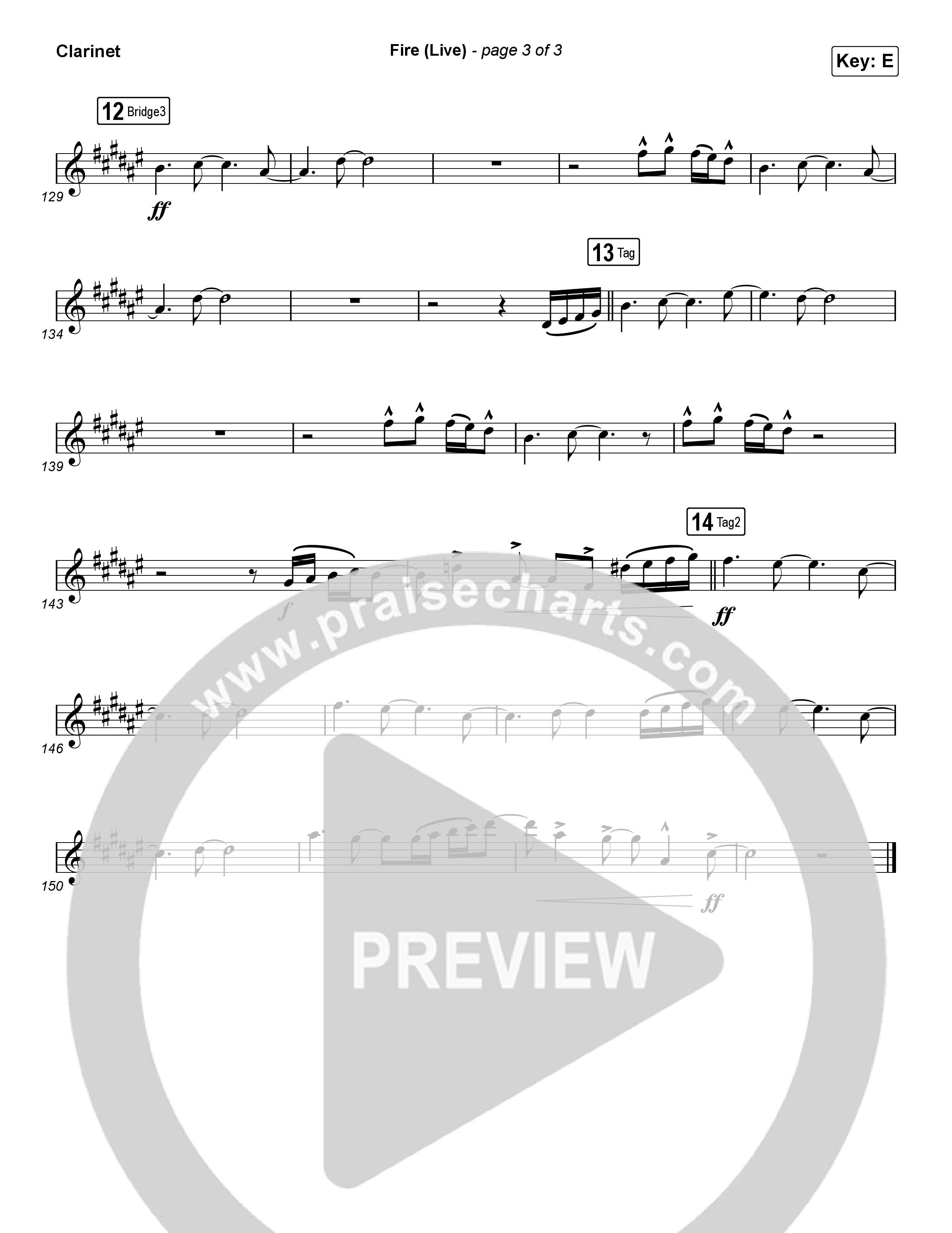 Fire (Choral Anthem SATB) Clarinet (CeCe Winans / Arr. Luke Gambill)