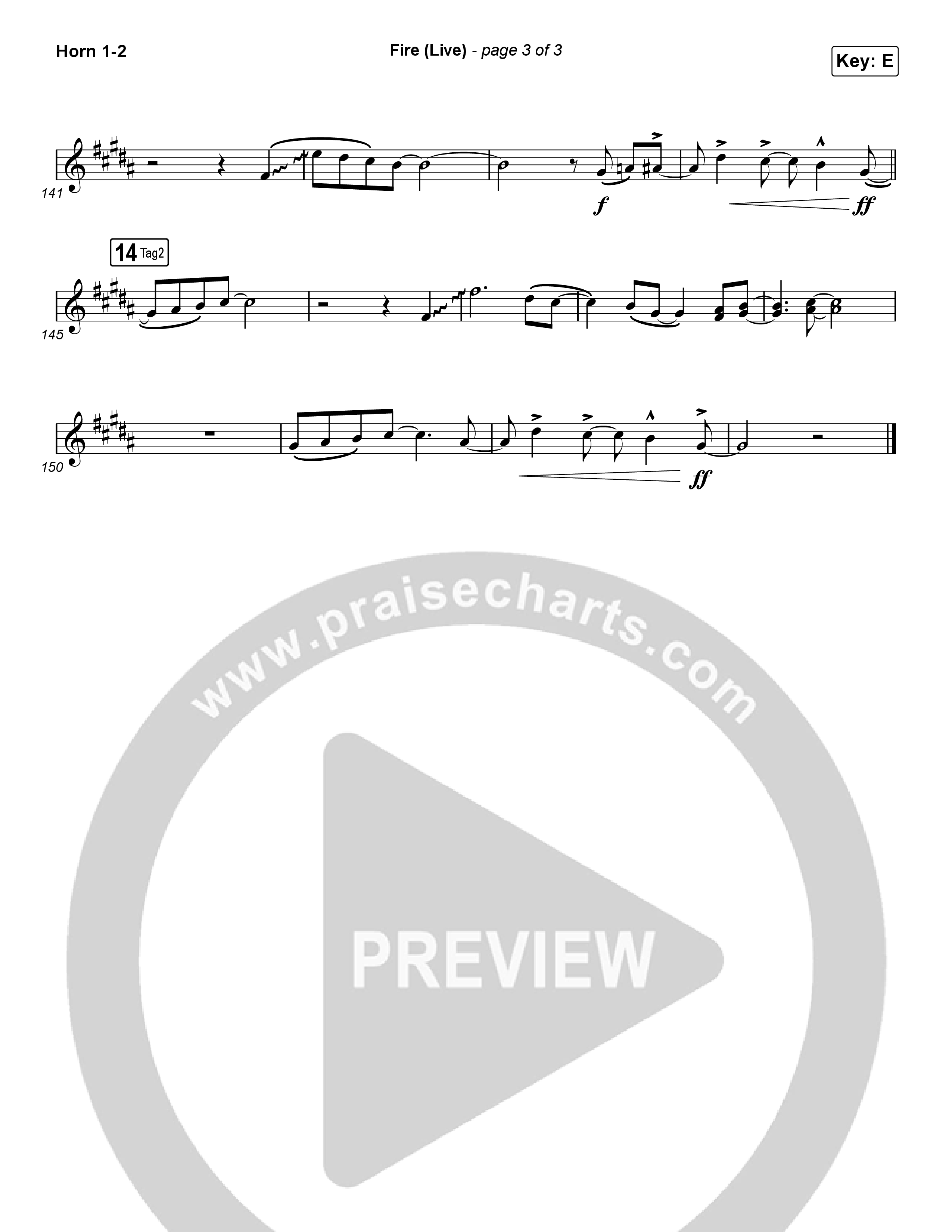 Fire (Choral Anthem SATB) French Horn 1/2 (CeCe Winans / Arr. Luke Gambill)
