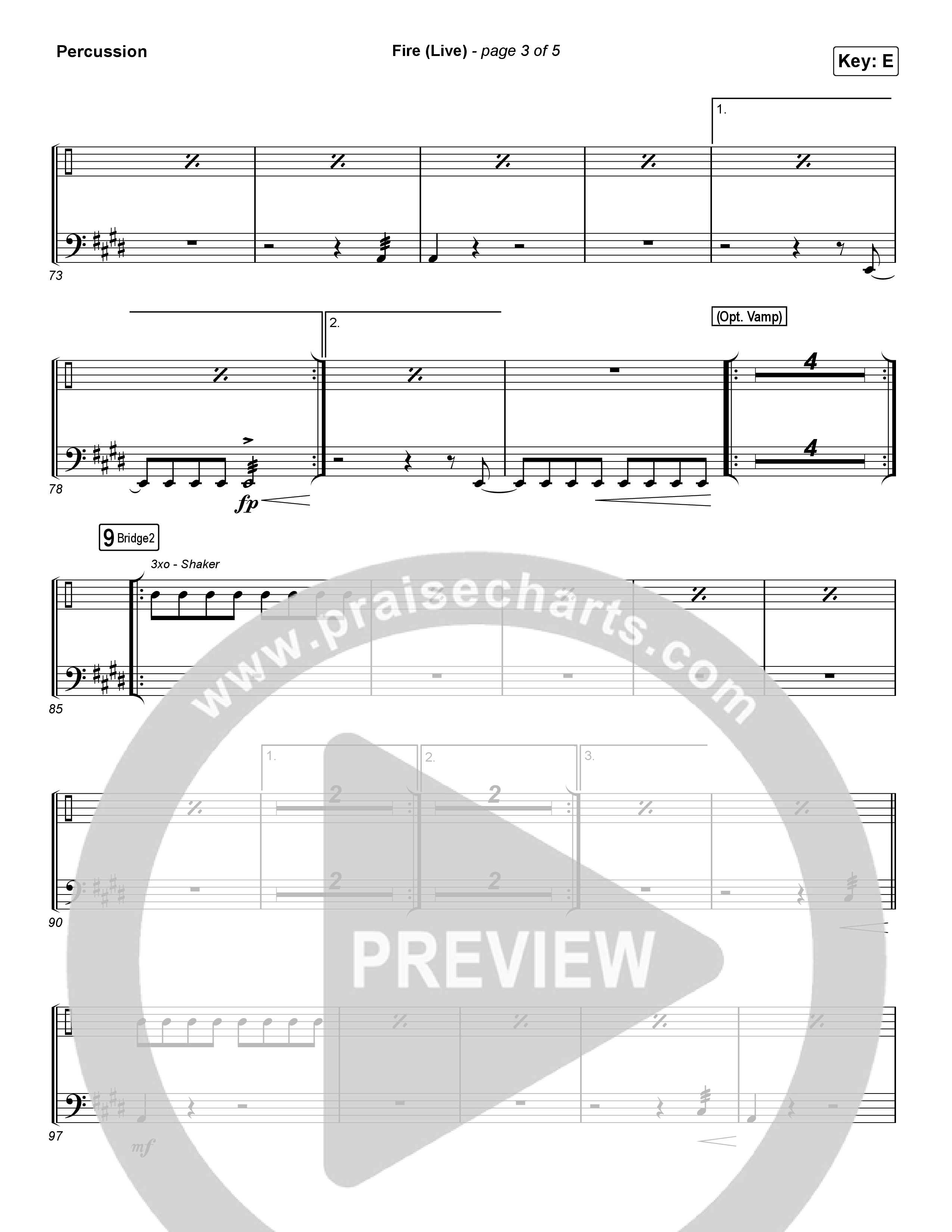 Fire (Choral Anthem SATB) Percussion (CeCe Winans / Arr. Luke Gambill)