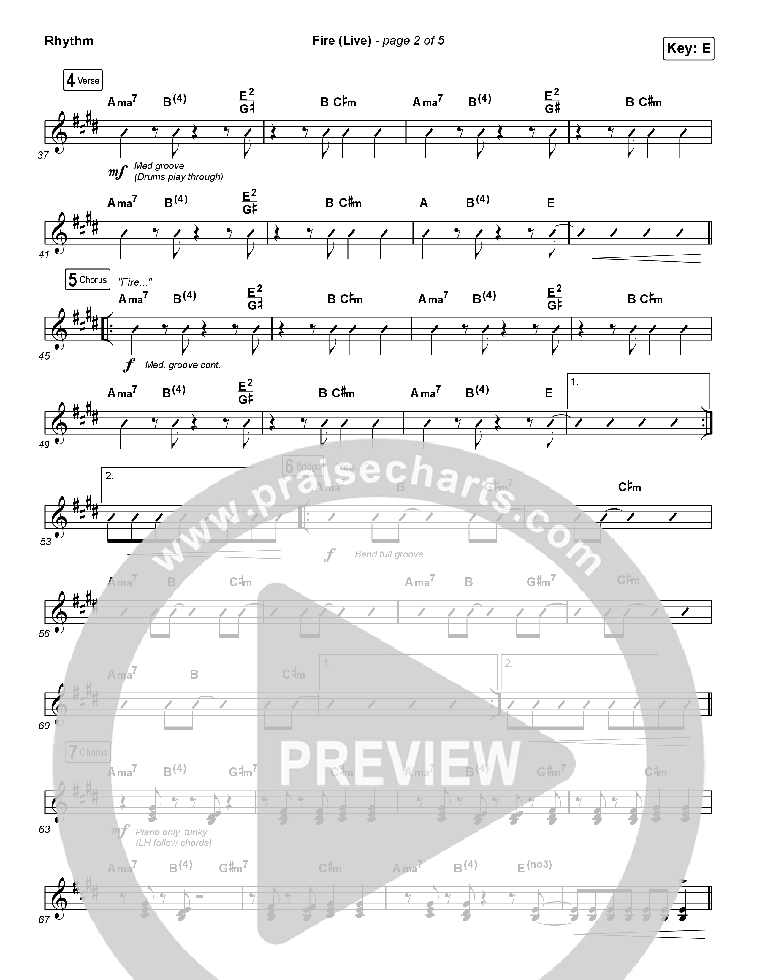 Fire (Choral Anthem SATB) Rhythm Chart (CeCe Winans / Arr. Luke Gambill)
