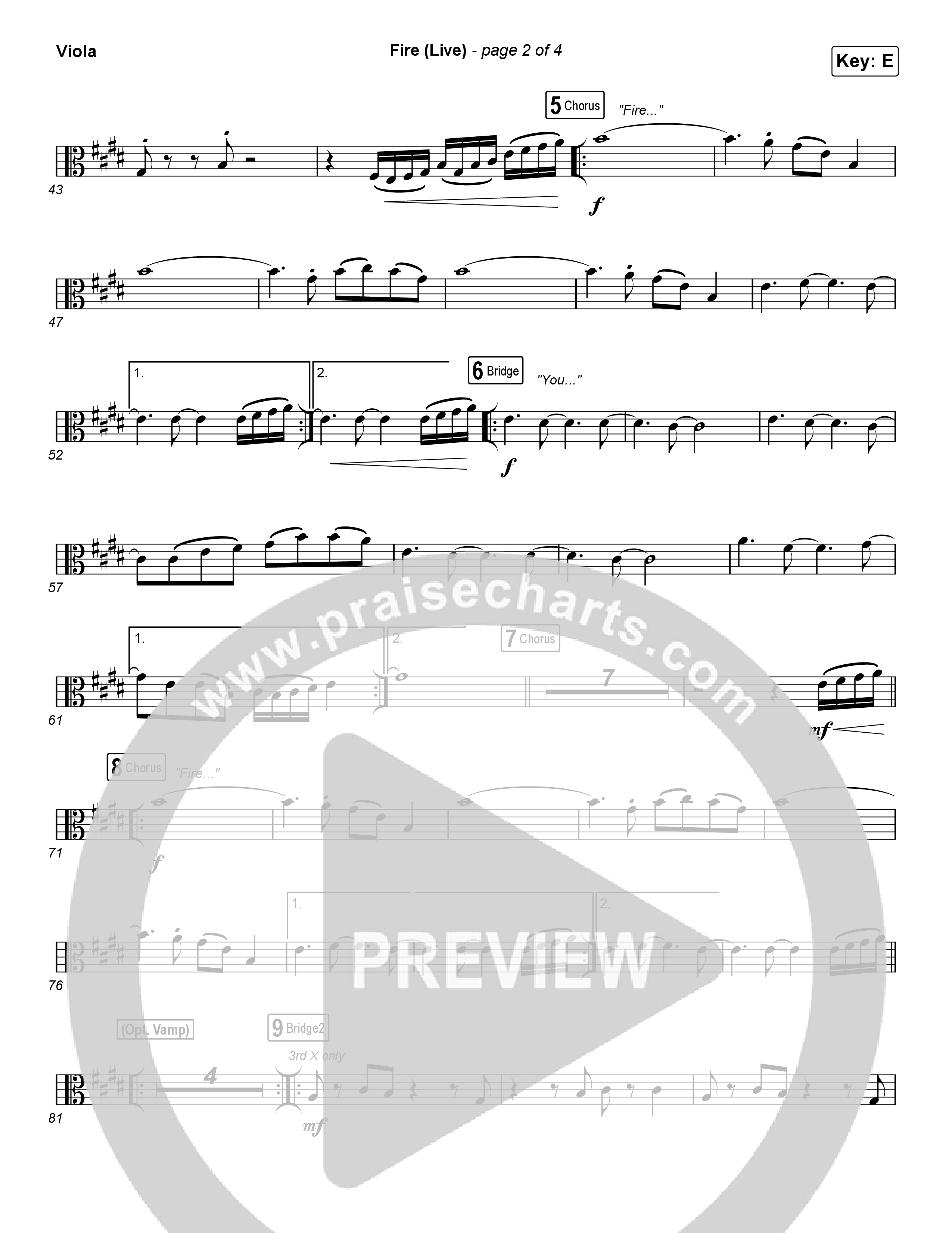 Fire (Choral Anthem SATB) Viola (CeCe Winans / Arr. Luke Gambill)