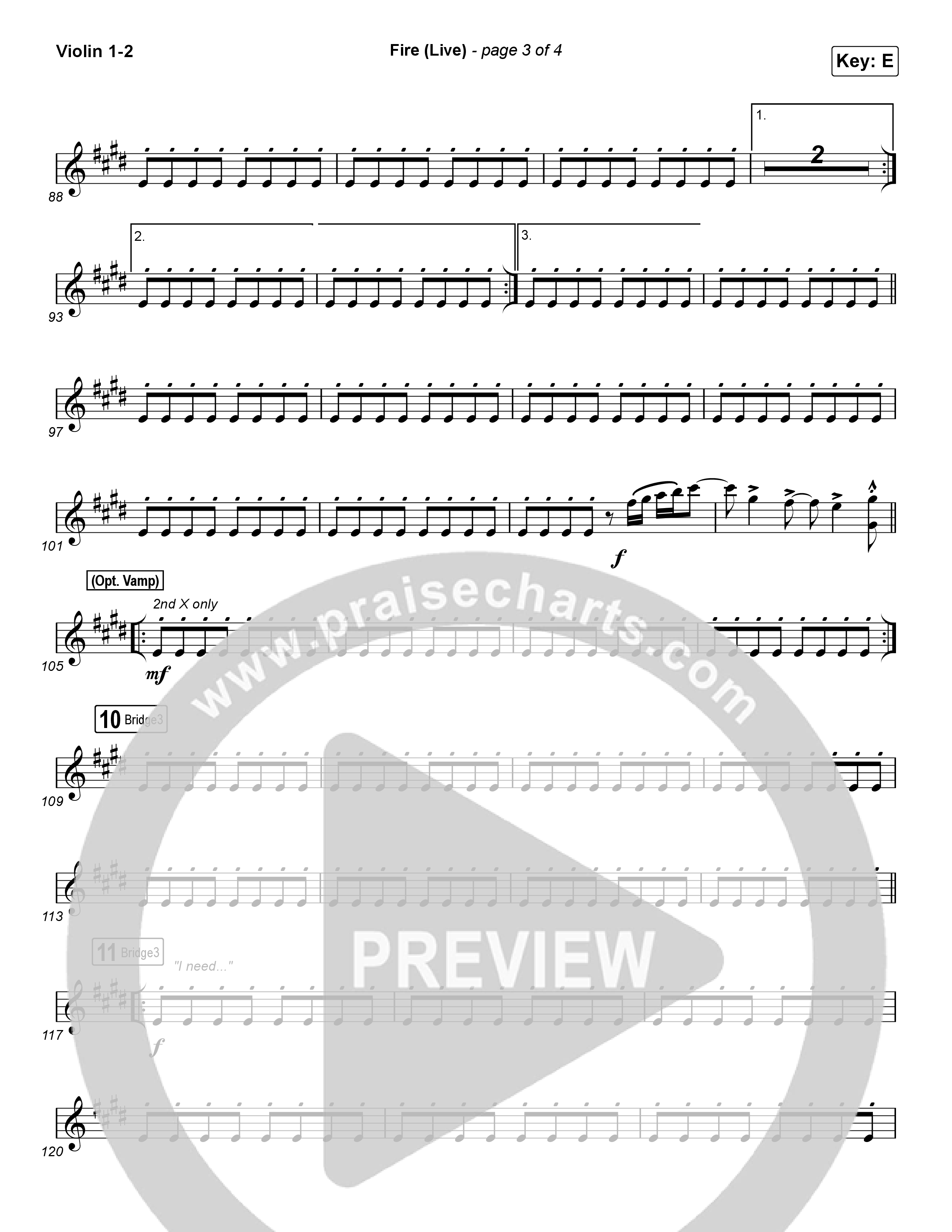 Fire (Choral Anthem SATB) Violin 1/2 (CeCe Winans / Arr. Luke Gambill)