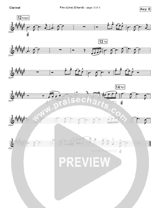 Fire (Choral Anthem SATB) Clarinet (CeCe Winans / Arr. Luke Gambill)