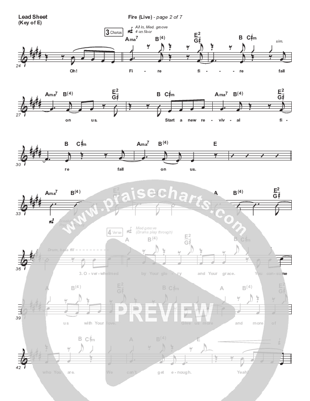 Fire (Choral Anthem SATB) Lead Sheet (Melody) (CeCe Winans / Arr. Luke Gambill)