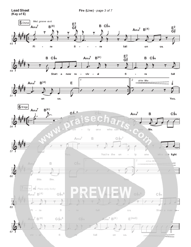 Fire (Choral Anthem SATB) Lead Sheet (Melody) (CeCe Winans / Arr. Luke Gambill)