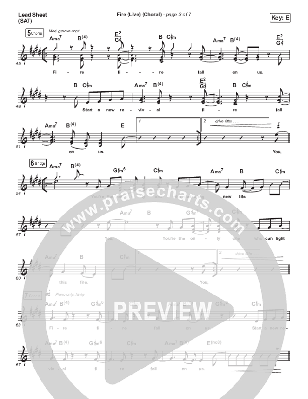 Fire (Choral Anthem SATB) Lead Sheet (SAT) (CeCe Winans / Arr. Luke Gambill)