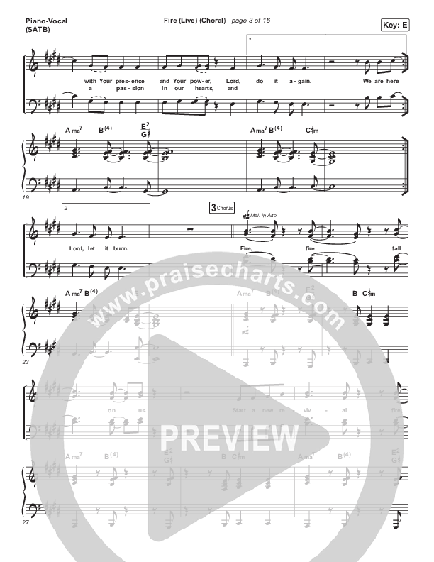 Fire (Choral Anthem SATB) Piano/Vocal (SATB) (CeCe Winans / Arr. Luke Gambill)