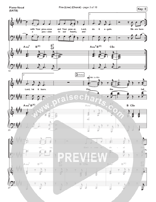 Fire (Choral Anthem SATB) Piano/Vocal Pack (CeCe Winans / Arr. Luke Gambill)