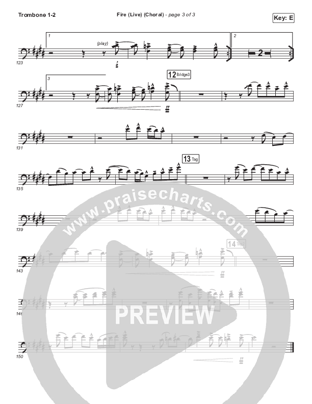 Fire (Choral Anthem SATB) Trombone 1/2 (CeCe Winans / Arr. Luke Gambill)