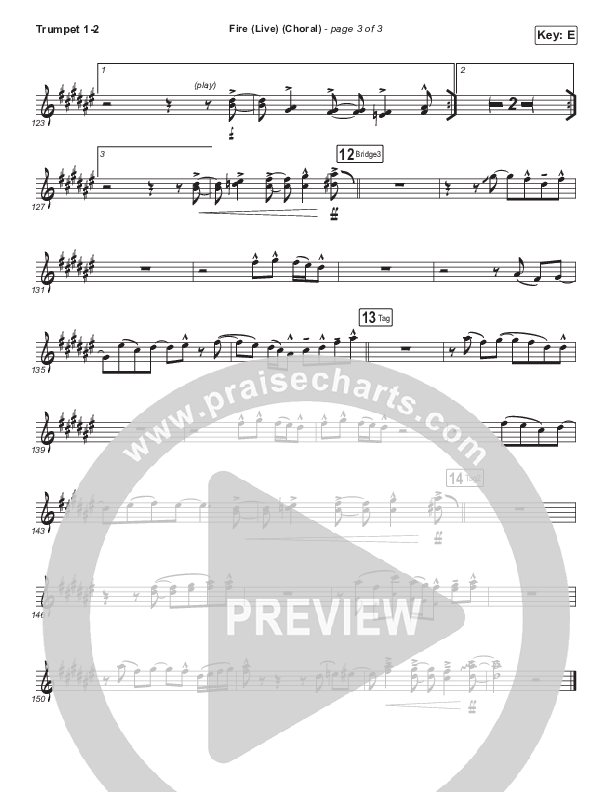 Fire (Choral Anthem SATB) Trumpet 1,2 (CeCe Winans / Arr. Luke Gambill)