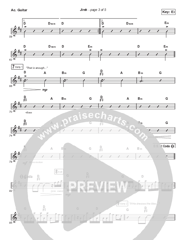 Jireh (Choral Anthem SATB) Acoustic Guitar (Elevation Worship / Maverick City Music / Chandler Moore / Naomi Raine / Arr. Cliff Duren / Mason Brown)