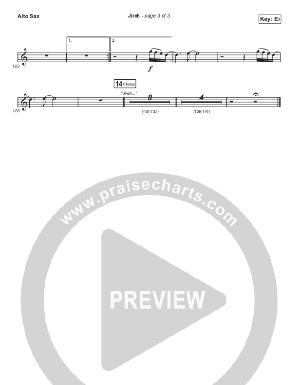 Jireh (Choral Anthem SATB) Alto Sax (Elevation Worship / Maverick City Music / Chandler Moore / Naomi Raine / Arr. Cliff Duren / Mason Brown)