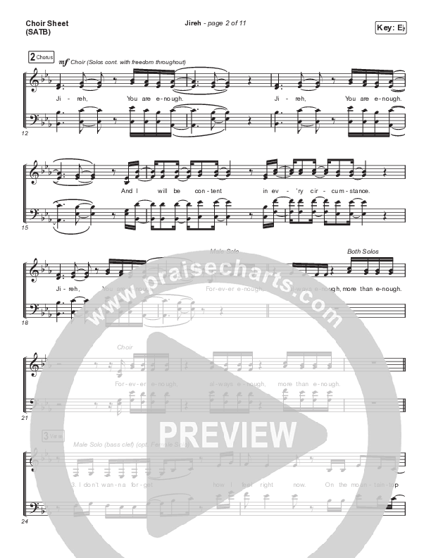 Jireh (Choral Anthem SATB) Choir Sheet (SATB) (Elevation Worship / Maverick City Music / Chandler Moore / Naomi Raine / Arr. Cliff Duren / Mason Brown)