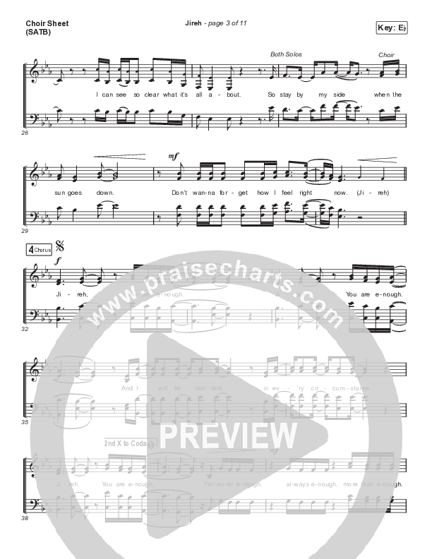Jireh (Choral Anthem SATB) Choir Sheet (SATB) (Elevation Worship / Maverick City Music / Chandler Moore / Naomi Raine / Arr. Cliff Duren / Mason Brown)