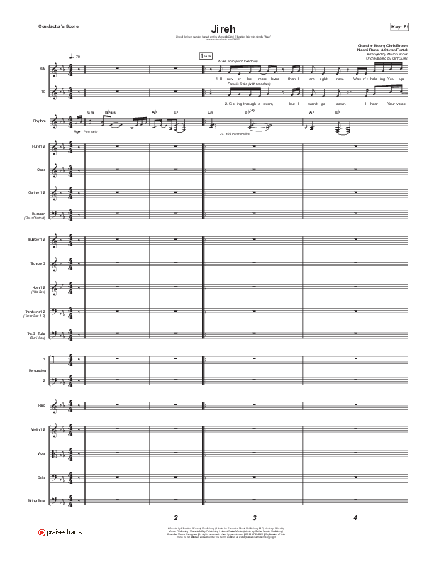 Jireh (Choral Anthem SATB) Conductor's Score (Elevation Worship / Maverick City Music / Chandler Moore / Naomi Raine / Arr. Cliff Duren / Mason Brown)