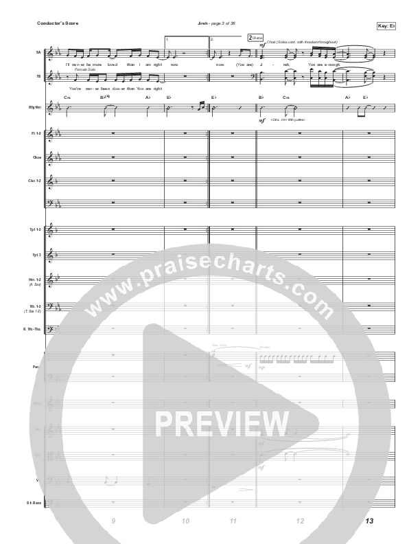 Jireh (Choral Anthem SATB) Conductor's Score (Elevation Worship / Maverick City Music / Chandler Moore / Naomi Raine / Arr. Cliff Duren / Mason Brown)