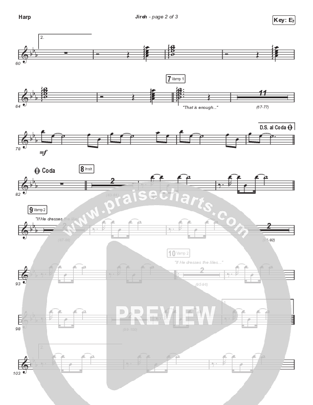Jireh (Choral Anthem SATB) Harp (Elevation Worship / Maverick City Music / Chandler Moore / Naomi Raine / Arr. Cliff Duren / Mason Brown)