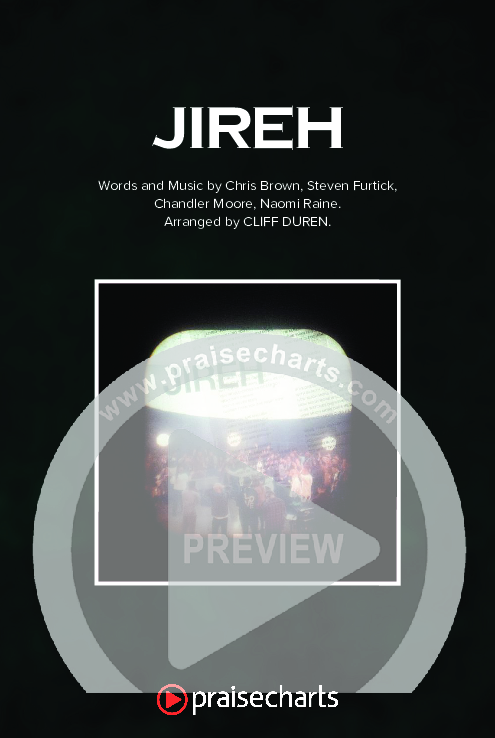 Jireh (Choral Anthem SATB) Octavo Cover Sheet (Elevation Worship / Maverick City Music / Chandler Moore / Naomi Raine / Arr. Cliff Duren / Mason Brown)