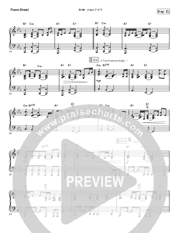 Jireh (Choral Anthem SATB) Piano Sheet (Elevation Worship / Maverick City Music / Chandler Moore / Naomi Raine / Arr. Cliff Duren / Mason Brown)