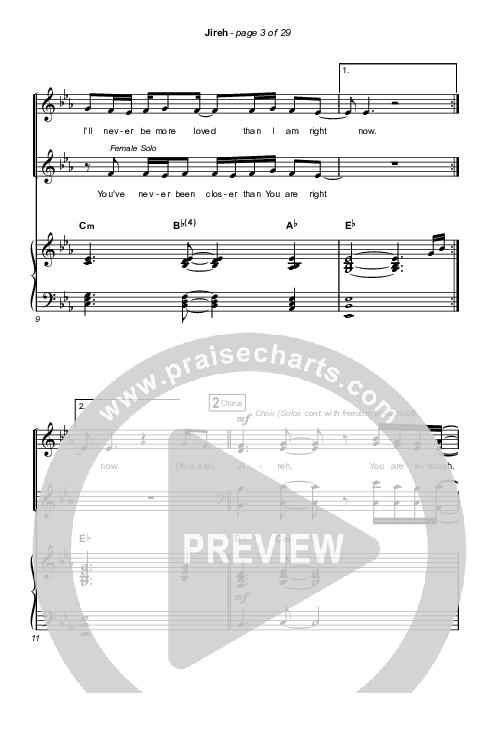 Jireh (Choral Anthem SATB) Octavo (SATB & Pno) (Elevation Worship / Maverick City Music / Chandler Moore / Naomi Raine / Arr. Cliff Duren / Mason Brown)