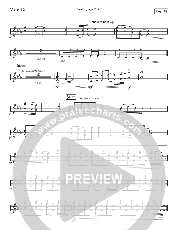 Jireh (Choral Anthem SATB) String Pack (Elevation Worship / Maverick City Music / Chandler Moore / Naomi Raine / Arr. Cliff Duren / Mason Brown)