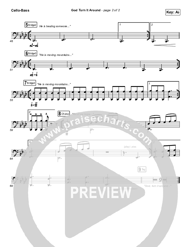 God Turn It Around (Live) Cello/Bass (Church Of The City / Jon Reddick)