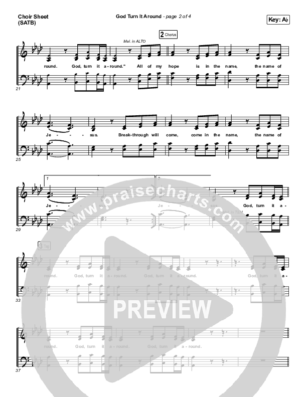 God Turn It Around (Live) Choir Vocals (SATB) (Church Of The City / Jon Reddick)